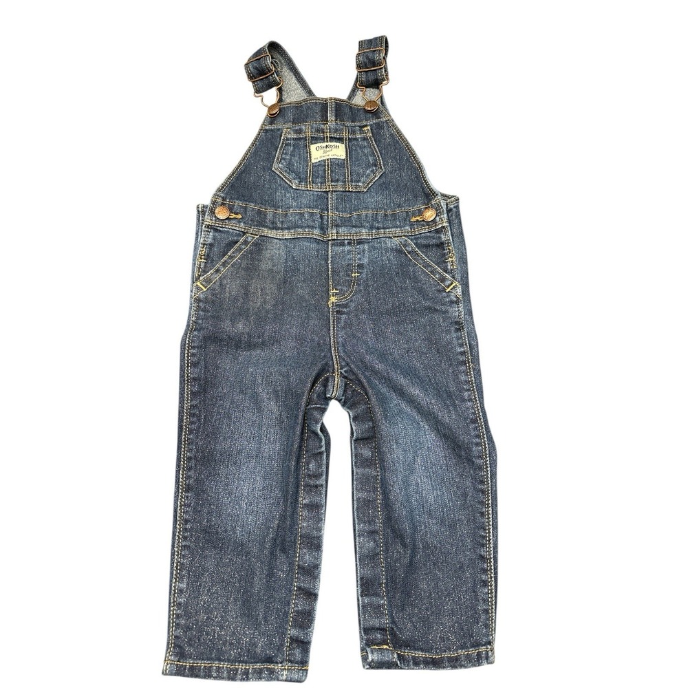 OshKosh‎ B'gosh Denim Sparkle Overalls • 18 Months • Jean Vestbak Bibs